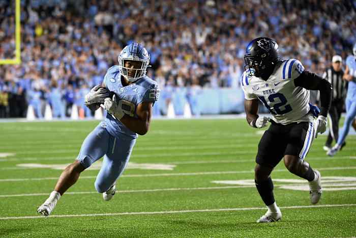 UNC football running back Omarion Hampton